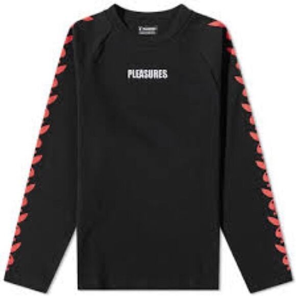 PLEASURES Sweatshirt NWT PLAYBOY Bunny Long Sleeve Black Red Size M - Picture 3 of 13